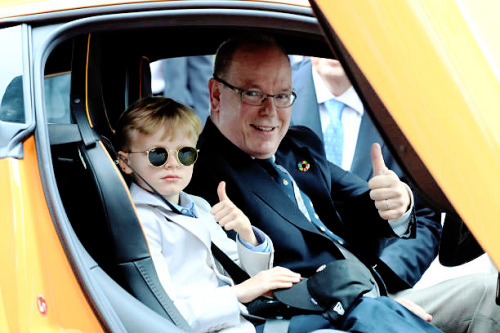 Prince Jacques of Monaco and his father Prince Albert of Monaco the F1 Grand Prix of Monaco at Circu