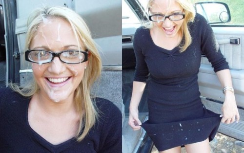 Today we celebrate the good girl who look awesome with their Glasses painted with Cum!Women do look 