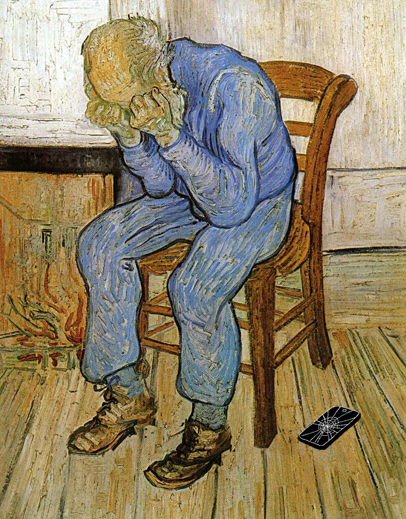 “Old Man in Sorrow” by Vincent van Gogh, 1890 - now at least we know why he is so sad
ART X SMART is a Tumblr by Kim Dong-Kyu shows some of art history’s beloved protagonists in a new, technologically-induced light.