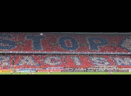 Amazing Tifo by Fortaleza fansFortaleza - River Plate, Copa Libertadores“Stop Racism”“I dream that o