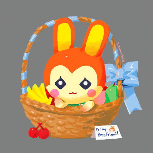 Bunnie from Animal Crossing. I just learned her design is from ringo usagi ( a way of apple cutting 