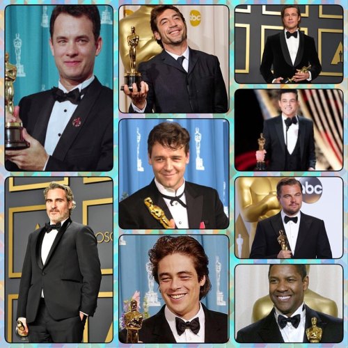 OscarsClub #tomhanks #joaquinphoenix #denzelwashington #beniciodeltoro #javierbardem #russellcrowe #