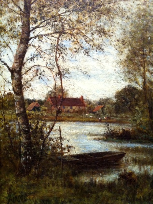 When painting en plein air (out-of-doors), Francisco Oller always painted the from the river’s banks