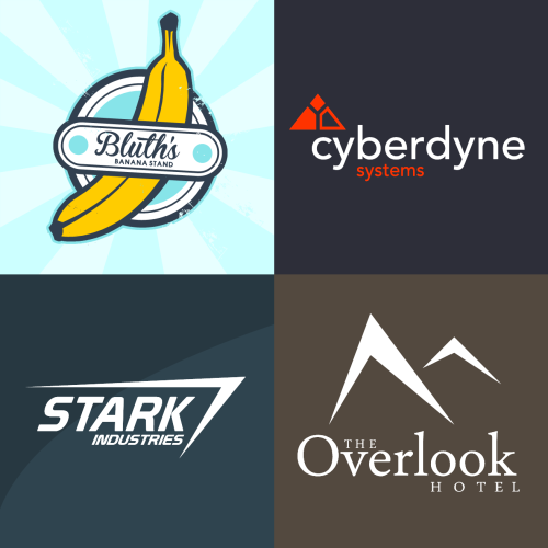 Redesigned logos of companies and products from film and television…