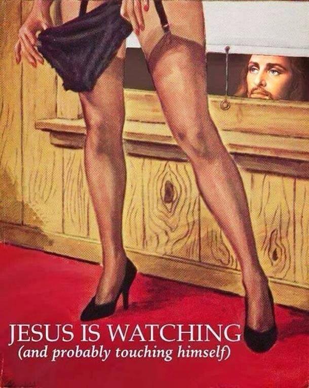 proud-atheist:  Jesus is watchinghttp://proud-atheist.tumblr.com