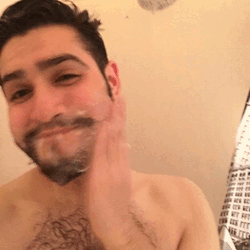 hairy-chests:  that1cameraguy:  Who wants to help me wash my face pubes.👨🏻🚿   cute