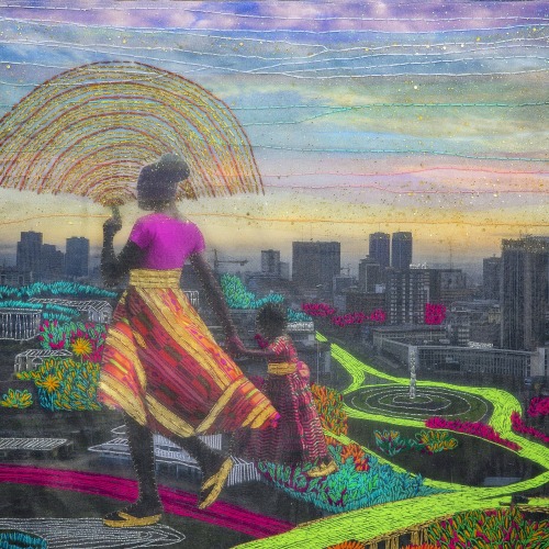 Embroidered photographs by Joana Choumali, a visual artist born in 1974 in Abidjan, Ivory Coast.Inst
