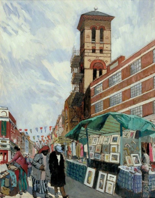 Exmouth Market, London   -   Geoffrey Scowcroft Fletcher , 1997.British,  1