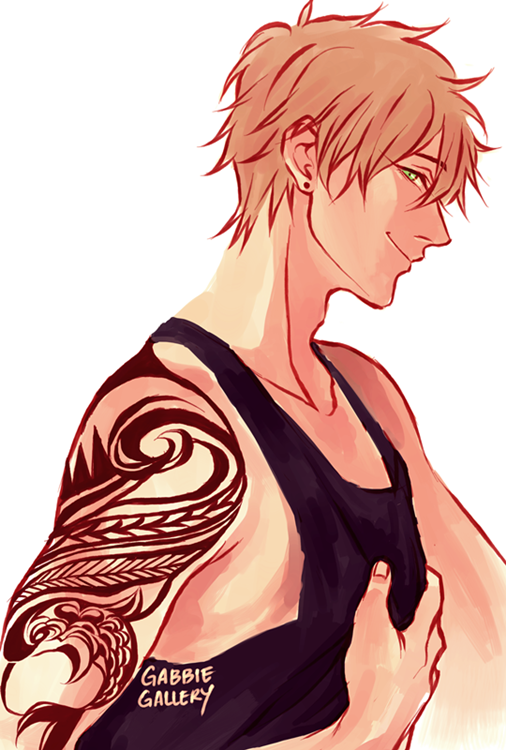 gabbiegallery:  Finalized Makoto’s sleeve tattoo design! 
