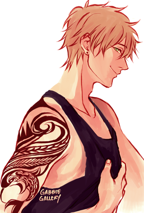 gabbiegallery: Finalized Makoto’s sleeve tattoo design!