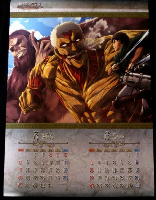 snkmerchandise: News: Ensky 2018 Wall Calendar Original Release Date: Mid-October 2017Retail Price: 1,600 Yen Ensky will be releasing the official 2018 A2-size Shingeki no Kyojin wall calendar! Featuring numerous official art from the 2nd season’s