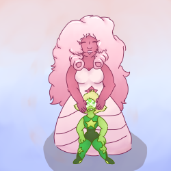 margaritablankenheim:  Look who peridot is finally meeting! They are both so happy ———————- I love drawing rose and i love dressin peridot in different clothes :o 