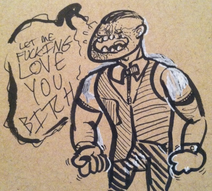 rrrampage:  dddrawfucker: i forgot to draw his fingerless hot topic gloves but maybe