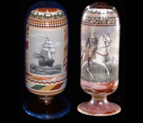 Andrew Clemens(1857-1894)He packed the intricate designs into hand blown glass bottles, using just p