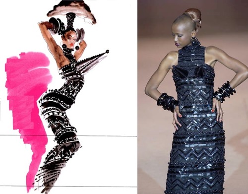 femmequeens:Yves Saint Laurent’s Spring 1967 Haute Couture Collection. illustrations by Antonio Lope