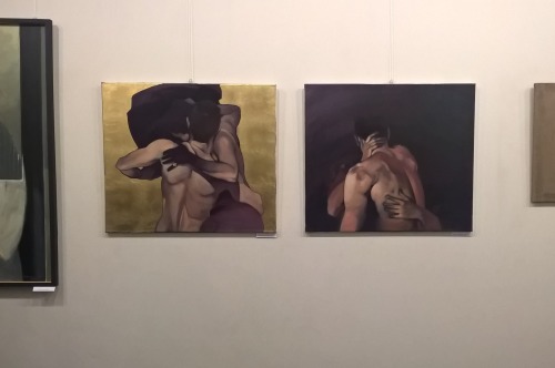 Some shots from “Who we are” exhibition. My series of “Kisses”, mixed m