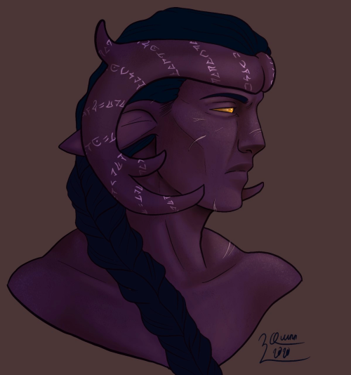 My latest D&D character Alastar the tiefling paladin.