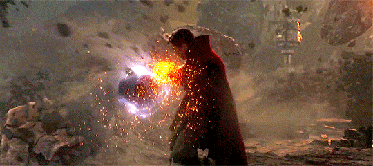 brolinjosh: Stephen Strange deflecting Thanos’ attacks;