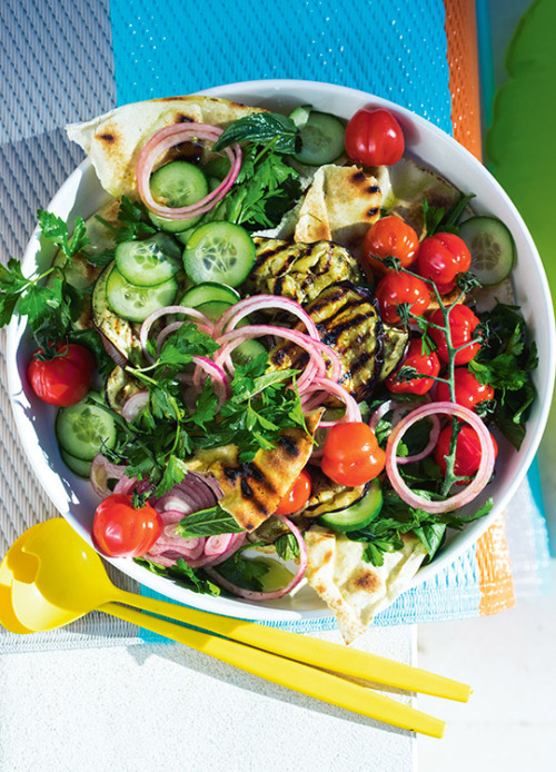 Middle Eastern Fattoush With Grilled Pita - refreshing for Christmas Lunch! 