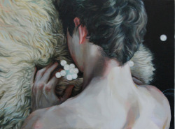  Meghan Howland (b.1985, USA) In a recent statement, Howland shares the point of view that new emotions surface when we see the beauty in something that has almost been destroyed. In her paintings, there has always been this common origin, created though