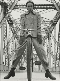 mpdrolet:  Beth Wilson at Rip Van Winkle Bridge spanning the Hudson River, New York, 1946  Hermann Landshoff 