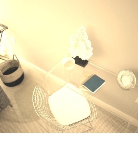Bedroom GuestExample Of A Small Trendy Guest Carpeted Bedroom Design With Beige Walls