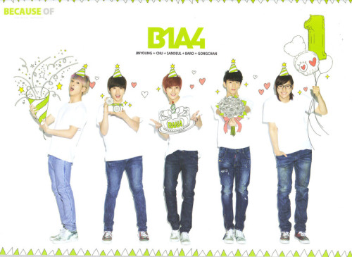 mrjlovemrsj:  130216 B1A4 - 1st BANA Party goodies source : because of 