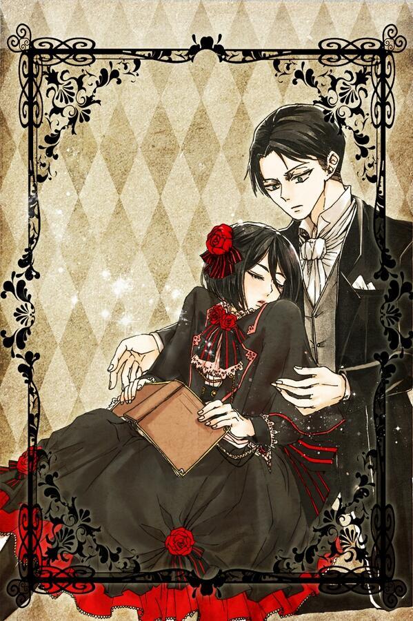  Lady Mikasa x Butler Levi by Yoon(Reposting w/ Permission)  Inspired by an AU I