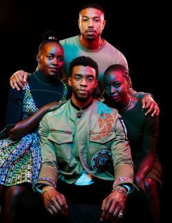 fallenvictory:    Chadwick Boseman, Lupita Nyong’o, Michael B. Jordan, Danai Gurira, and Ryan Coogler photographed by Brinson + Banks for The New York Times  