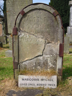 After succumbing to a fever of some sort in 1705, Irish woman Margorie McCall was hastily buried to prevent the spread of whatever had done her in. Margorie was buried with a valuable ring, which her husband had been unable to remove due to swelling.