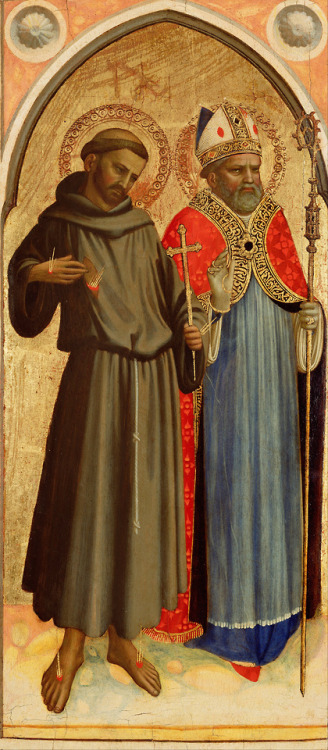 St. Francis and a Bishop Saint, Fra Angelico, late 1420s 