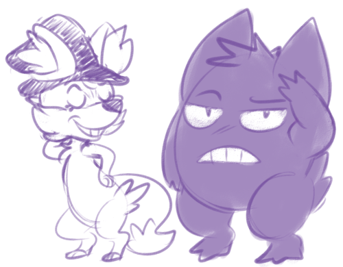 sassy halloween fennekin w/ gengar