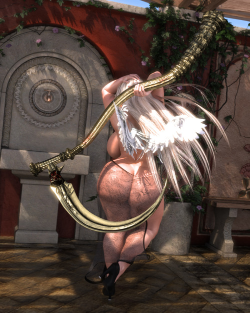 rivaliant:  More “Best of” my renders from my dA gallery featuring Linia in that see though Black Dress welding a scythe 