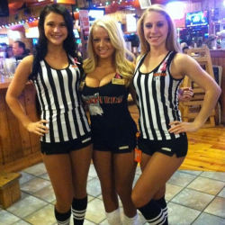 girlsblownaway:  agreedyconcern:  She is quite the petite and busty package!  I’m willing to predict one girl gets more tips than the other two. Even if you averaged out her boobs between the three of them, you’ll have enough tits to be a great Hooters