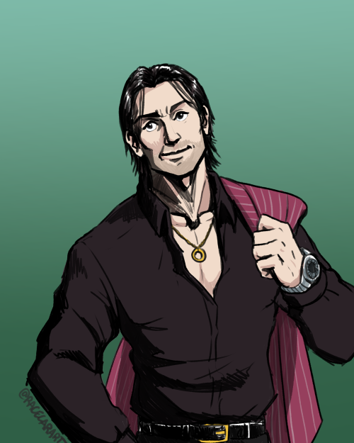 racecarart:I beat Yakuza 4 tonight! Here’s an Akiyama doodle to celebrate &lt;3