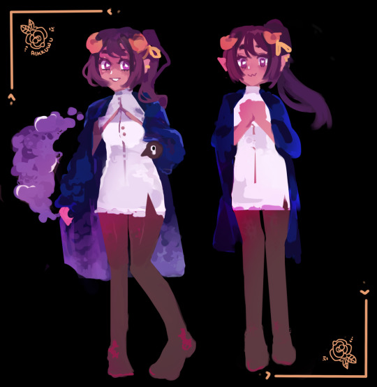 ref sheet of my tiefling warlock lucille :D