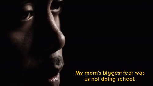 the-ocean-in-one-drop-deactivat: Nas and his brother Jungle, about dropping out of school.Time Is Illmatic (2014)