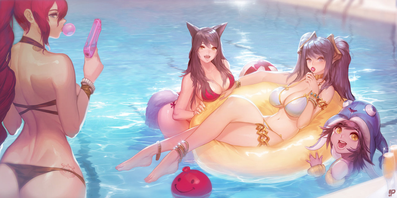 league-of-legends-sexy-girls:  Pool Party Sona by InstantIP 