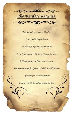 writingjustforgiggles:  What: A Bardic performance hosted by