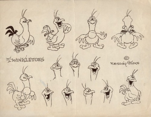 Model sheets from the 1939 Fleischer animated feature, Gulliver’s Travels.