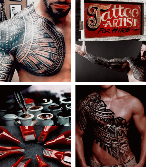 lewistan:character aesthetics + pocthe tattoo artist