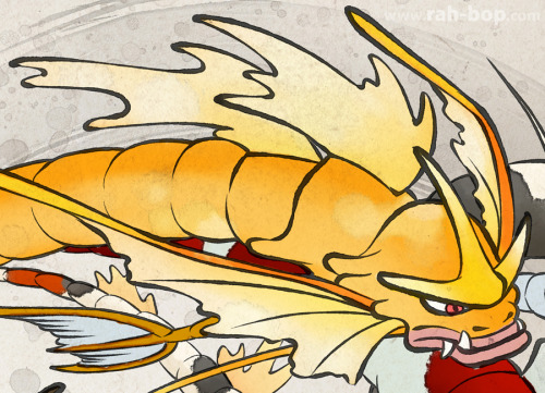 rah-bop: Many people asked me what the koi-colored magikarp would look like when they evol