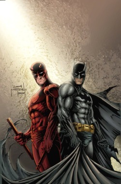 ravenonthewall:  Daredevil and Batman The Man Without Fear and the World’s Greatest Detective What a great pairing this would be! http://jeffieb.deviantart.com/art/Daredevil-Batman-165338550 