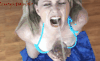 obedientpig:f1lthyacademy-v2:Drinking Sir’s piss, He hit the back of piggy’s throat triggering this reaction. Wonder if this is how the target at carnivals feel when the players are racing. Thank you for using piggy as Your urinal Sir
