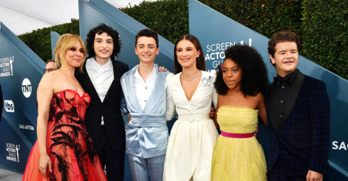 Stranger Things cast photographed at the 2020 Screen Actors Guild Awards, 1.19.20. 