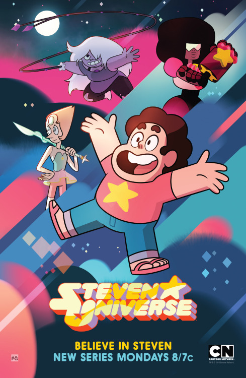 threewordphrase:rebeccasugar:The Steven Universe Poster is out! Characters drawn by me, inked by Dan