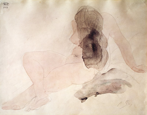 Seated Nude with Dishevelled Hair - Auguste Rodin