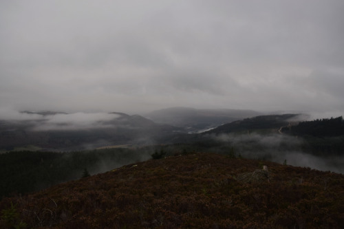 Clouds dancing around Creag an Uamhaidh, Perthshire, ScotlandWe were up at the top for no more that 