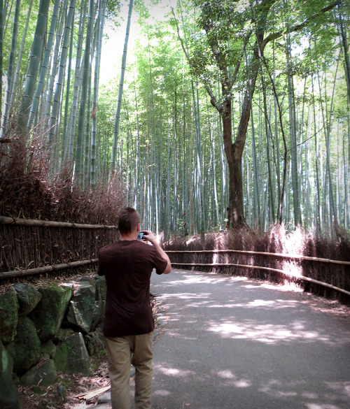 In de ochtend met de trein naar het Arashiyama Bamboo Forest geweest. Wederom erg warm, maar een moo