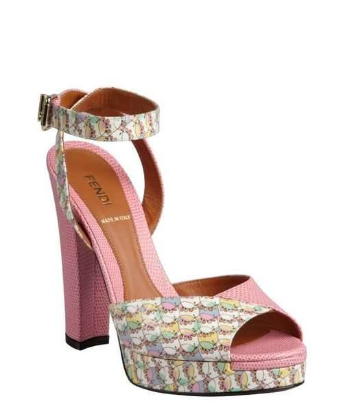 High Heels Blog Pink Pebbled Leather And Printed Patent Ankle Strap… via Tumblr